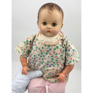 Vintage 1950s Ideal Doll PB-25 Plassie Baby Doll 16in- Sleepy Eyes- Makes Noise